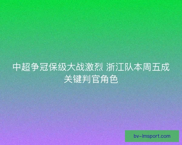 中超争冠保级大战激烈 浙江队本周五成关键判官角色